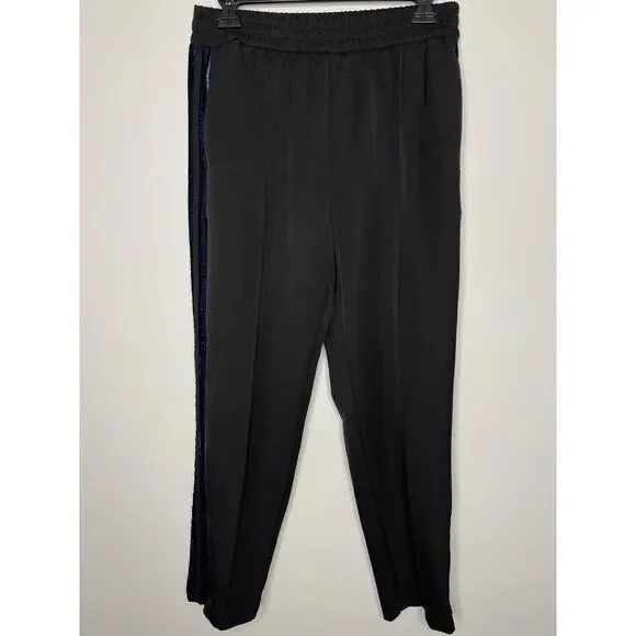 Scotch & Soda womens Tailored Pants Velvet Side Tapes size S Black - Picture 11 of 12